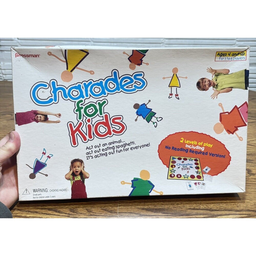 VINTAGE Charades for‎ Kids Board Game COMPLETE Pressman 1999 Kids Children's Fun